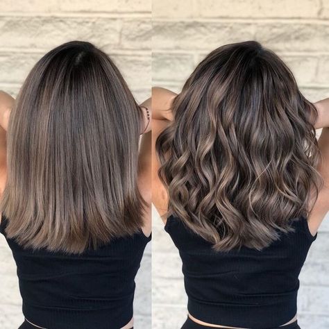 Ash Brown Balayage Cool Tone, Dark Ash Brown Hair Color Brunettes, Soft Balayage On Dark Hair, Balayage Hair Asian, Blended Brunette, Asian Highlights, Haircut Transformation, Kadeřnické Trendy, Vlasové Trendy