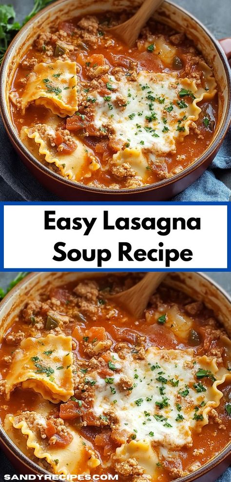 Looking for healthy soup recipes? This lasagna soup recipe is a must-try! A top pick among soup recipes healthy, it's both nutritious and filling, ideal for dinner ideas easy. Cold Weather Dinner, Low Cal Dinner, Soup Recipes Healthy, Easy Lasagna Soup, Healthy Lasagna, Ninja Cooking System Recipes, Lasagna Soup Recipe, Chicken Crockpot Recipes Easy, Dinner Ideas Easy