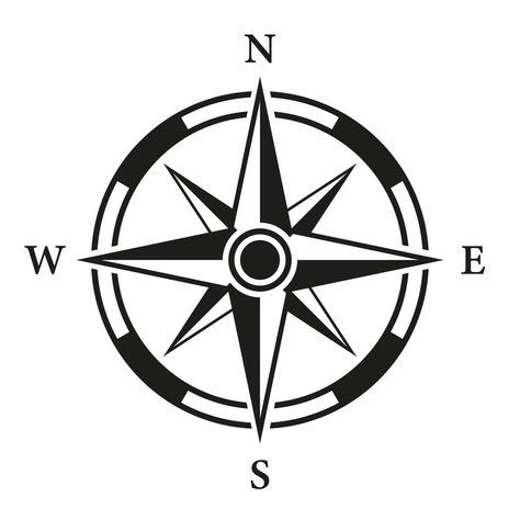 Map Direction Design, East West North South Logo, North East West South Signs, Directions North South East West, North South East West Tattoo, North Sign Architecture, Navigator Drawing, Navigator Illustration, North Symbol