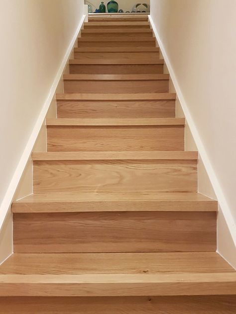 Stairs, Portfolio Oak Wood | The Flooring Group Closed Staircase, Colonial Remodel, Diy Shiplap Fireplace, Stair Railing Makeover, Stairs Cladding, Stairs Colours, Oak Cladding, Laminate Stairs, Stair Renovation