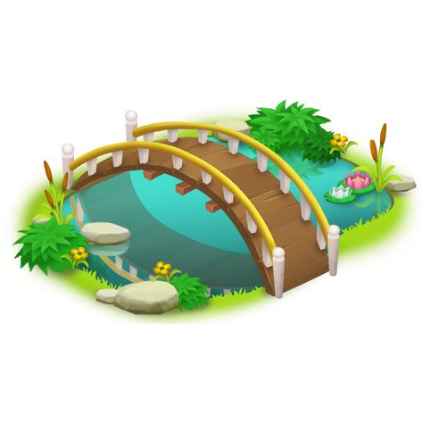 Bridge Cartoon, Bridge Clipart, Small Bridge, Nature Art Drawings, Wall Paint Designs, Art Drawings For Kids, Background Pictures, Wall Paint, Food Items