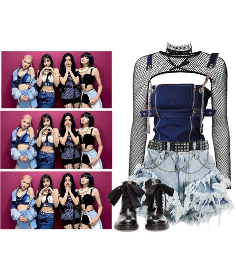 BLACKPINK {5th member} Pretty Savage Outfit | ShopLook Blackpink Pretty Savage Outfits, Jennie Pretty Savage Outfit, Jennie Kim Pretty Savage Outfit, Fishnet Bolero, Bp Concert, Aespa Stage Outfits Savage, Kpop Inspired Outfits Stage 5 Members, Blackpink 5th Member, Blackpink 5th Member Outfits