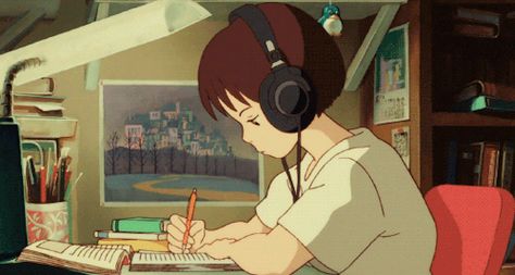 whisper of the heart gif | Tumblr Ghibli Animation Gif, Ghibli Studio Gif, Animated Covers For Notion, Ghibli Wallpaper Desktop Gif, Notion Cover Aesthetic Studio Ghibli Gif, Studying Gif Student, Study Gif Aesthetic, Ghibli Gif Banner, Notion Aesthetic Gif