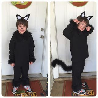 Healthy Momma Talk: DIY: Binx Cat Costume                              … Boys Cat Costume, Homemade Cat Costume, Diy Cat Costume, Diy Costumes For Boys, Sully Costume, Cats Costume, Cat Costume Kids, Cat Costume Diy, Kat Diy