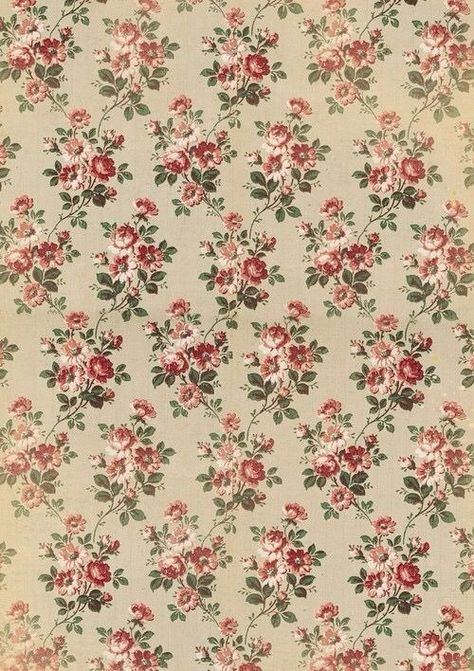 Stary Papier, Vintage Wallpaper Patterns, Doll House Wallpaper, Antique Wallpaper, Victorian Wallpaper, Vintage Floral Fabric, Vintage Flowers Wallpaper, Diy Doll Miniatures, Cute Patterns Wallpaper