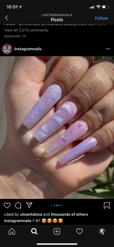 Pink Cloud Nails, Pink Nails 2023, Maternity Nails, Comic Book Nails, Baby Pink Nails Acrylic, Colourful Acrylic Nails, Book Nails, Cloud Nails