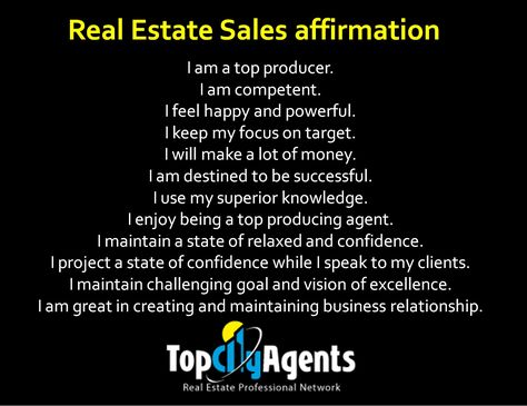 Real Estate Affirmations  Real Estate Tip For Realtor, Real Estate Agents, Real Estate Broker  http://topcityagents.com Real Estate Agent Affirmations, Real Estate Affirmations Business, Affirmations For Real Estate, Realtor Affirmations, Real Estate Affirmations, Healthy Mentality, Successful Mindset, Becoming A Realtor, Real Estate Infographic