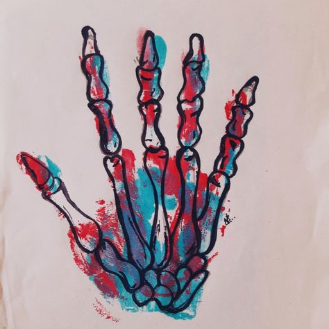 Acrylic Marker Art Ideas, Room Stuff, Handprint Art, Skeleton Hands, Straight Outta, Hand Art, Hand Print, Art Class, Art Classes