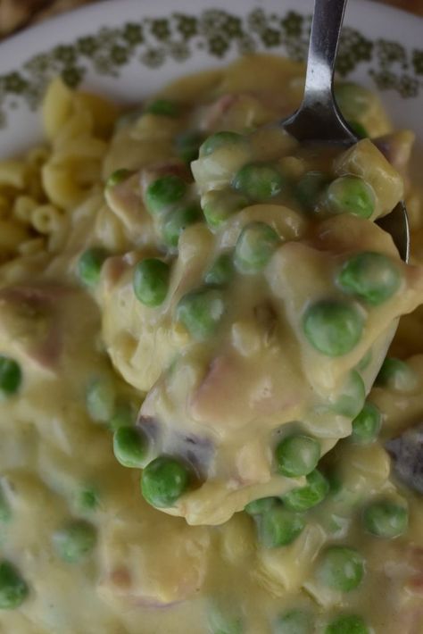 Pasta Cream Of Mushroom Soup, Pasta With Ham And Peas, Cream Of Mushrooms, Ham Peas And Pasta, Pasta With Ham, Ham And Peas, Cubed Ham, Pea Pasta, Ham Pasta