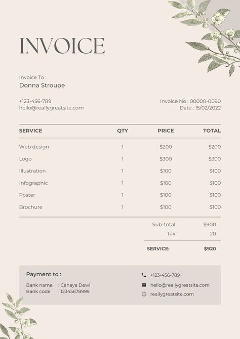 Makeup Invoice Template, Reciepts Design Template Aesthetic, Minimal Invoice Design, Graphic Design Invoice Template, Cute Invoice Design, Invoices Design, Bill Book Design Ideas, Small Business Invoice Templates, Invoice Design Creative