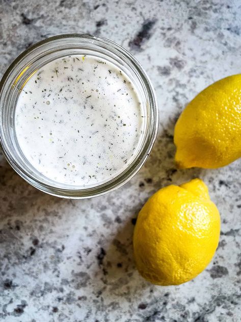 Creamy Lemon Pepper Dressing - Cook Fast, Eat Well Lemon Pepper Mayo, Lemon Pepper Salad Dressing, Lemon Pepper Dressing, Lemon Mayo Dressing, Pepper Mayo Recipe, Mayo Salad Dressing, Peppercorn Ranch Dressing, Creamy Lemon Dressing, Creamy Italian Dressing