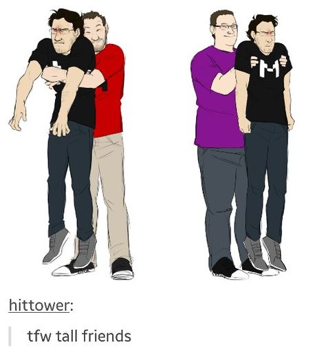 Bob and wade lol Markiplier Tall And Small Friends, Mark Bob And Wade, Tall And Small Couple, Markiplier Fnaf, Markiplier Memes, Tall Friends, Mark And Ethan, Jack And Mark, Game Grumps