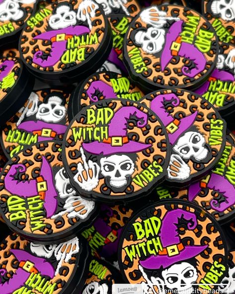 Fall and Halloween is just around the corner, get these beads for your crafting creations! Perfect silicone focal beads for beaded pens, wristlets, keychains, jewelry, cup accessories, etc. check it out ya’ll. #beadablewristlets #bead #custompen #beadedkeychain #beadablepens #beads Mom Necklaces, Making Tumblers, Pacifier Strap, Fall Bead, Witch Vibes, Soother Clips, Bad Witch, Pumpkin Bead, Beaded Pens