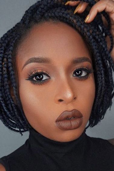 5 super cute short box braid hairstyles for 2018 (and beyond) | All Things Hair UK Short Bob Braided Hairstyles, Asymmetrical Braided Bob, Braided Bob With Bangs, Box Braids Bob Shoulder Length, Short Bob Braids Black Women, Short Hair Braids For Women, Short Braids For Black Women, Short Box Braids Bob, Braids 2024