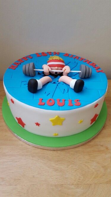 Body builder cake                                                                                                                                                     More Fitness Birthday Cake, Body Builder Cake Ideas, Bodybuilding Cake, Gym Cake Ideas For Men, Body Builder Cake, Birthday Cakes For Gym Lovers, Birthday Cake For Bodybuilder, Caramel Cake Decoration, Cake Design For Gym Lover