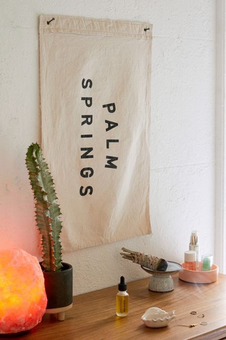 Palm Springs Decor, Canvas Flag, Wall Flag, Modern Boho, Palm Springs, Home Renovation, The Wild, Apartment Decor, Letter Prints