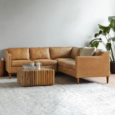 Trendy home decor modern living room space Leather L Couch, Small Leather Sectional, Leather Sectional Living Room, Hamilton Sofa, 1950s Furniture, Comfortable Sectional, Pool Room, Storage Chaise, 3 Piece Sectional