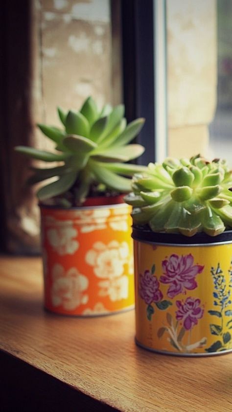 Transform recycled containers into beautiful, eco-friendly planters with this easy DIY project! Perfect for upcycling cans, jars, or plastic containers, these planters add a touch of sustainability to your garden or indoor space. Great for growing herbs, succulents, or flowers while reducing waste. 🌿♻️ #UpcycledPlanters #RecycledContainers #DIYGardening #EcoFriendlyLiving Painted Cans For Plants, Handmade Planters Diy, Unique Plant Pots, Upcycle Plastic Containers, Reuse Diy Ideas, Upcycling Cans, Recycled Containers, Diy Planters Indoor, Upcycle Plastic