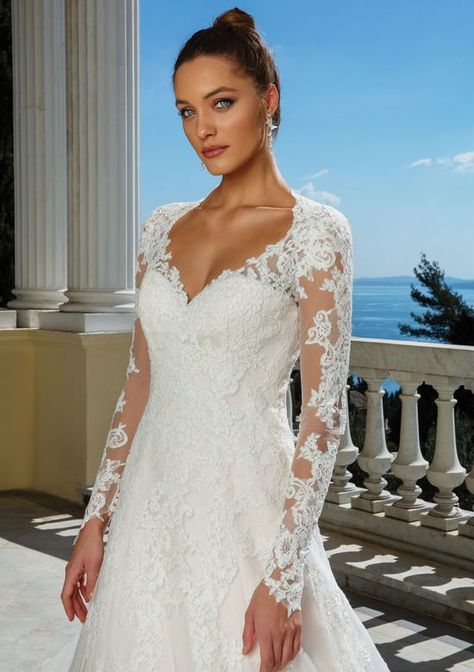 Justin Alexander - Style 88116: Illusion Bodice Allover Lace A-Line Gown Queen Anne Neckline Wedding Dress, Justin Alexander Bridal, Neckline Wedding Dress, Justin Alexander Wedding Dress, Queen Anne Neckline, Lace Ball Gowns, Justin Alexander, Top Wedding Dresses, Wedding Dress Pictures