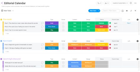 Editorial Calendar Template | monday.com Monday.com Template, Editorial Calendar Template, Apple Calendar, Promotional Calendar, Brand Marketing Strategy, Strategy Meeting, Editorial Calendar, Content Calendar, Digital Calendar