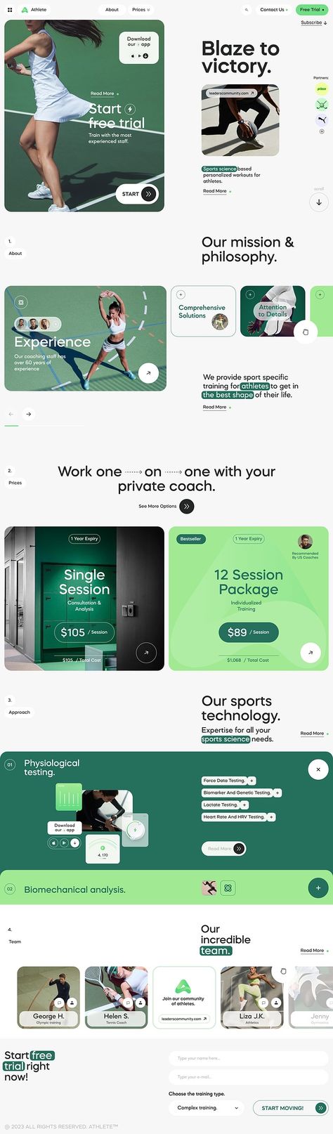 Landing Page For Athletes by Bogdan Falin for QClay on Dribbble Cool Web Design, Minimalist Web Design, Web Design Ux Ui, Webdesign Inspiration, Web Ui Design, Webpage Design, Portfolio Web Design, Website Design Layout, Web Inspiration