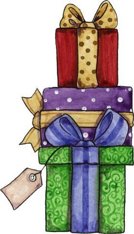 CHRISTMAS GIFTS CLIP ART Laurie Furnell, Christmas Doodles, Christmas Rock, Christmas Card Art, Watercolor Christmas Cards, Christmas Drawing, Scrapbook Embellishments, Christmas Paintings, Christmas Illustration