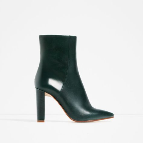 Image 2 of LEATHER HIGH HEEL ANKLE BOOTS from Zara Zara Ankle Boots, Boots Fall Ankle, Real Leather Boots, High Heel Ankle Boots, Zara Boots, Fancy Gifts, Low Boots, Heel Ankle Boots, High Heel Boots Ankle