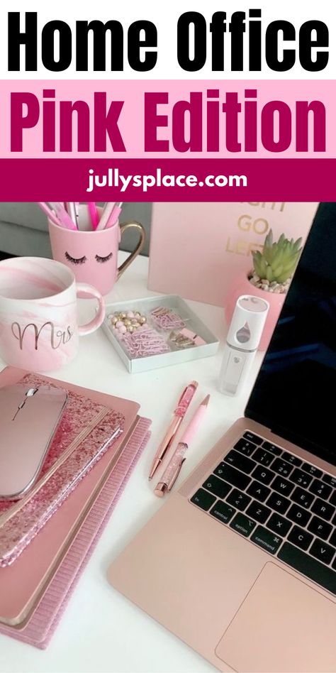 home office Elegant Home Office Ideas For Women Glam, Pink Home Office Decor, Work Office Ideas For Women, Beautiful Offices For Women, Blush Office Ideas, Cozy Small Office, Home Office Inspiration Cozy, Pink Home Office Ideas, Decorate Office At Work