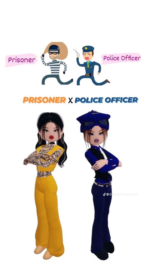 Police Or Thief Dress To Impress, Dti Duos Outfit, Dress To Impress Police Officer Or Thief, Dti Cosplay Fits, Black Hair Id Roblox, Duo Dress, Dti Hacks, Set Dressing, Outfit Combos