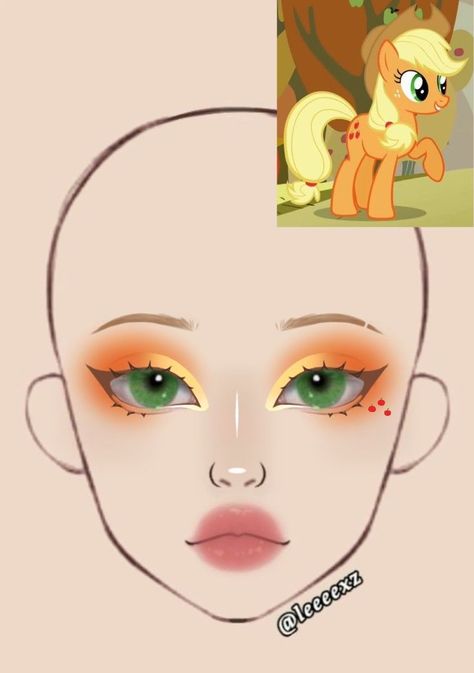 Fluttershy Cosplay Makeup, Applejack Makeup, Fox Makeup Look, Mlp Makeup, Fox Makeup Halloween, My Little Pony Makeup, Makeup Looks For Halloween, Pony Costumes, My Little Pony Cosplay