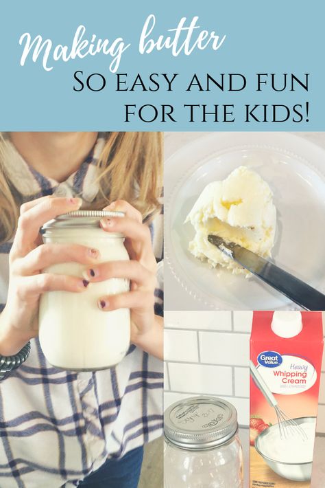 How To Make Homemade Butter, Homemade Games For Kids, Pioneer Projects, Homemade Butter In A Jar, Colonial Food, October Homeschool, Butter In A Jar, Pioneer Day Activities, Homemade Games