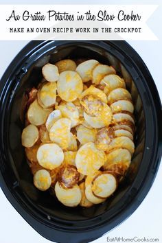 This recipe allows you to prep it up to a day ahead of time. If you want to put the potatoes immediately in the crockpot without refrigerating them or the sauce, that's fine too. Augratin Potatoes, Au Gratin Potatoes, Au Gratin Potato Recipes, Gratin Potatoes, Eat At Home, Crock Pot Potatoes, Crock Pot Food, Oven Recipe, Easy Potato Recipes