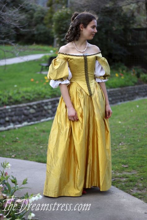 17th Century Dresses, 1600s Dresses, 1600 Dresses, Fairy Wings White, 16th Century Dresses, 1660s Fashion, 1770s Fashion, 17th Century Dress, Modern Vintage Dress