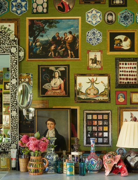 Oversized Wallpaper, Schumacher Wallpaper, Antique Paintings, Large Scale Wallpaper, Antique Paint, Grand Tour, Wallpaper Design, Green Wallpaper, Life Design