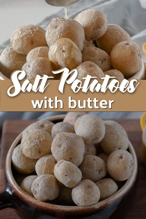 Salt Potatoes In Crockpot, Cookout Potatoes, Salt Potatoes, Salted Potatoes, Outdoor Barbecue, Potato Side Dishes, Gf Recipes, Sunday Dinner, Food Staples