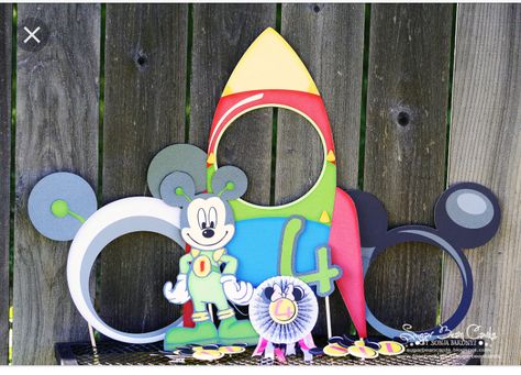 Martian Mickey cutout Mickey Mouse Space Birthday, Martian Mickey Birthday, 2023 Classroom, Space Classroom, Party Hardy, Galaxy Theme, Mickey Party, Mickey Birthday, Mickey Mouse Party