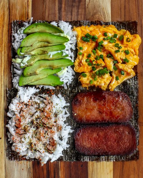 SPAM Musubi with the TikTok Viral Wrap Hack | Indulgent Eats - Dining, Recipes & Travel Deep Fried Musubi, Spam Nori Wrap, Healthy Spam Musubi, Spam Wrapped In Seaweed, Best Spam Recipe, Spam Mitsubishi Bowl, Sushi Wrap Hack, Korean Spam Musubi, Vegetarian Musubi