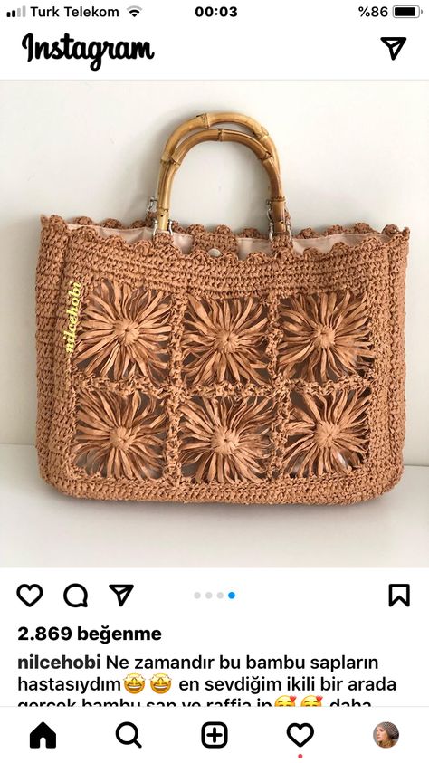 Homemade Bags, Easter Crochet Patterns, Crochet Handbags Patterns, Crochet Bags Purses, Crochet Stitches Tutorial, Raffia Bag, Diy Crochet Projects, Jute Bags, Beaded Bags