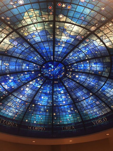 Beautiful stained glass domes and ballroom at Halim Time & Glass Museum in Evanston! 😍 Stained Glass Dome Ceiling, Stained Glass Building, Stained Glass Library, Stained Glass Wedding Decor, Glass Ballroom, Stained Glass Aesthetic, Ballroom Aesthetic, Stained Glass Dome, Classic Hall