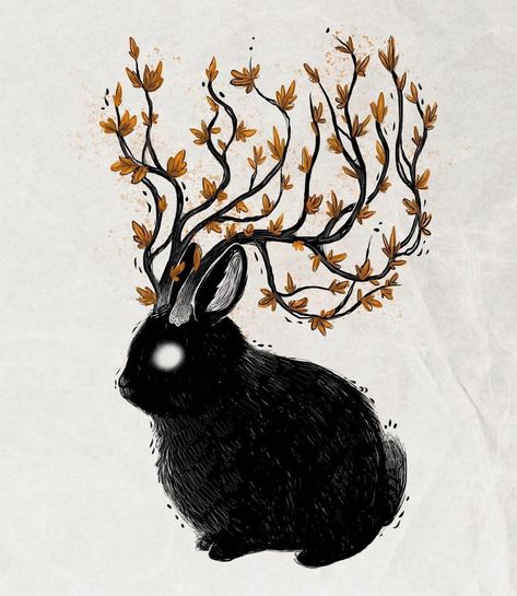 Stephanie Bayles, Bigfoot Festival, Cryptid Tattoo, Rabbit Tree, Cryptid Art, Rabbit Art, Bunny Art, Dark Art, Animal Drawings