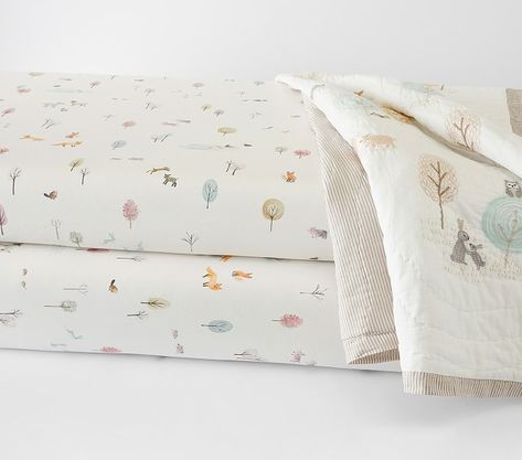 Dakota Woodland Crib Bedding Sets | Pottery Barn Kids Woodland Baby Bedding, Woodland Crib Bedding, Woodland Crib, Crib Skirts, Baby Bedding Sets, Favorite Animals, Crib Bedding Sets, Fitted Crib Sheet, Woodland Baby