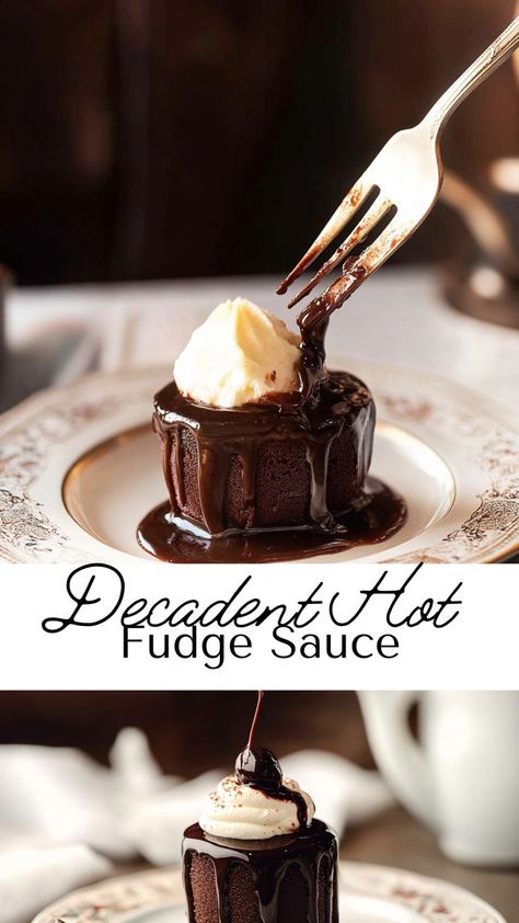 Satisfy your chocolate cravings with this classic hot fudge sauce! Warm, thick, and indulgent, it’s the ultimate topping for any dessert, from ice cream to fresh berries. Diy Hot Fudge Sauce, Hot Fudge Sauce Recipe With Heavy Cream, Fudge Sauce For Ice Cream, Hot Fudge Recipe, Hot Fudge Sauce Recipe, Homemade Hot Fudge Sauce, Hot Fudge Topping, Hot Chocolate Sauce, Ice Cream Sauce