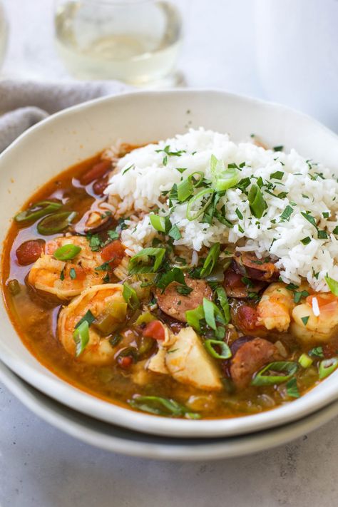 Cajun Seafood Stew - Tony Chachere's Cajun Seafood Stew, Caribbean Seafood Stew, Cajun Soups And Stews, Authentic Creole Recipes, Cajun Stew, Vegetable Crockpot Recipes, Cajun Meals, Sausage Vegetable Soup, Seafood Stew Recipes