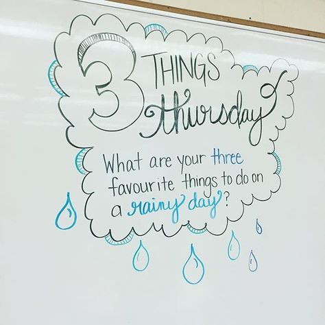 Rain,rain, go away... Three things I like to do when the skies are grey... ☁️ morning message Morning Questions, Whiteboard Activities, Whiteboard Prompts, Whiteboard Questions, Whiteboard Ideas, Whiteboard Messages, Daily Questions, Morning Board, Quick Writes