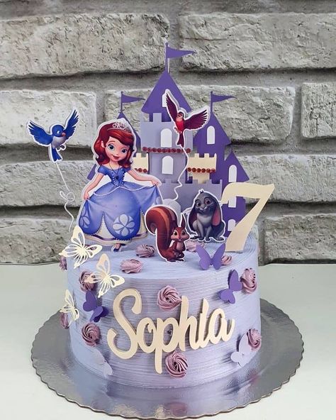 Sofia Cakes Princess, Sophia Birthday Cakes, Sofia The First Birthday Party Cake, Sofia The First Cake Design, Topper Princesa Sofia, Sophia The First Birthday Cake, Princess Sophia Cake, Sophia The First Cake, Princess Sofia Birthday Party Ideas