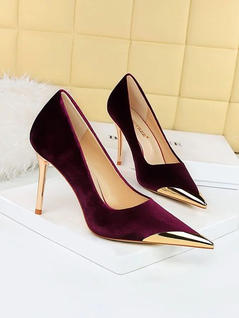 stylewe | stylewe Burgundy Pumps, Velvet High Heels, Burgundy Heels, Payment Processing, Classy Shoes, Shoes Heel, Velvet Heels, Bow Sandals, Telephone Number