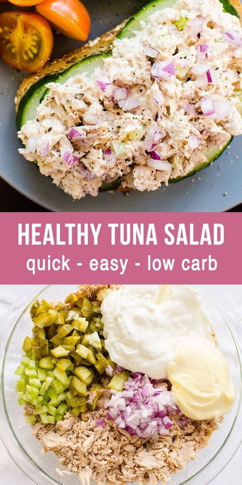 Healthy Tuna Salad Recipe, Tuna Salad Recipe Healthy, Healthy Tuna Salad, Salad Kale, Healthy Tuna, Recipe Salad, Clean Eating Lunch, Work Lunches, Tuna Salad Recipe