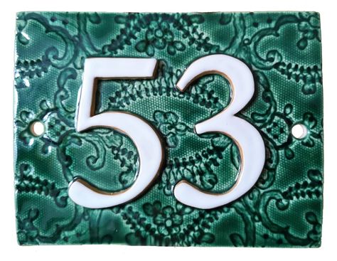 Handmade Ceramic House Number Plate Custom Made Housenumber - Etsy Australia Clay Name Plates For Home, Hand Pottery, House Number Plate, Stairs And Hallway Ideas, Paper Fire, Ideas For Clay, House Number Plates, Name Plates For Home, Ceramic House Numbers