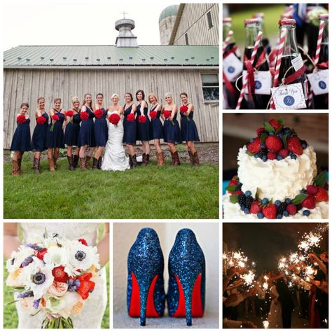 Fourth Of July Wedding Ideas, Blue Themed Weddings, 4th Of July Wedding Ideas, July Wedding Ideas, Fourth Of July Wedding, July 4th Wedding, 4th Of July Wedding, 4th Of July Photography, Patriotic Wedding