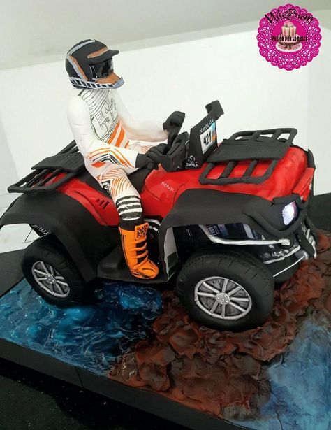 Atv Birthday Cake, Atv Cake, Four Wheeler Cakes For Boys, Atv Birthday Party Ideas 4 Wheelers, 4 Wheeler Cake, Atv Quads Drawing, Pizza Sticks, Atv Four Wheelers, Bike Birthday Parties